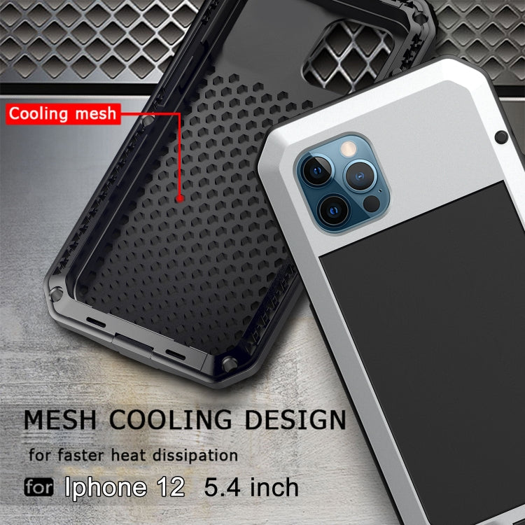 For iPhone 12 mini Shockproof Waterproof Silicone + Zinc Alloy Protective Case