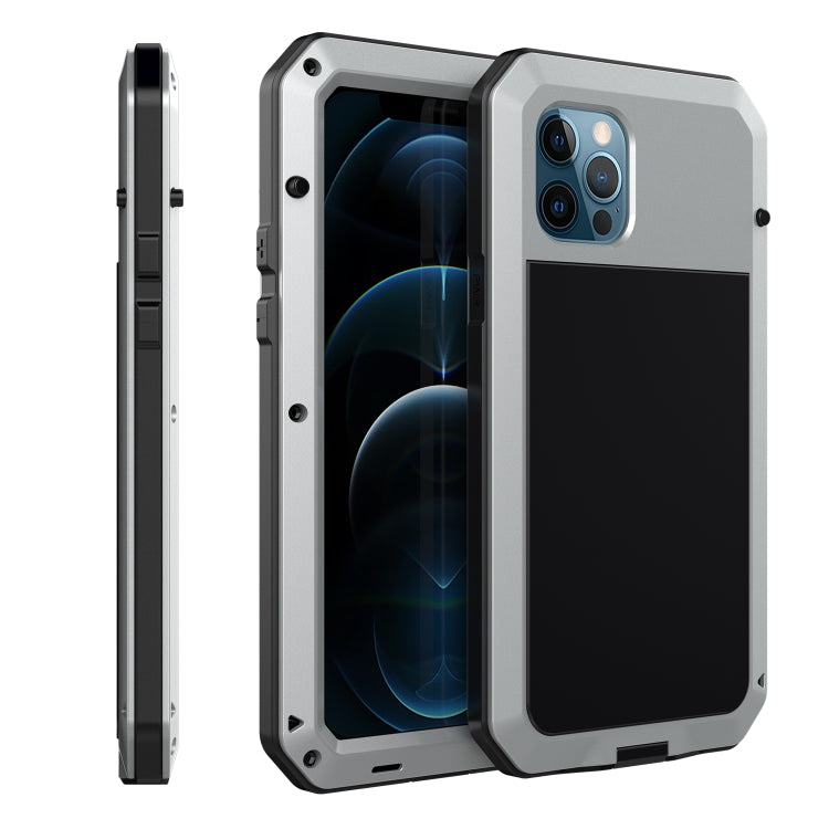 For iPhone 12 / 12 Pro Shockproof Waterproof Silicone + Zinc Alloy Protective Case
