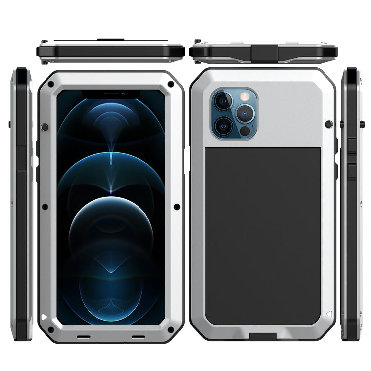 For iPhone 12 / 12 Pro Shockproof Waterproof Silicone + Zinc Alloy Protective Case