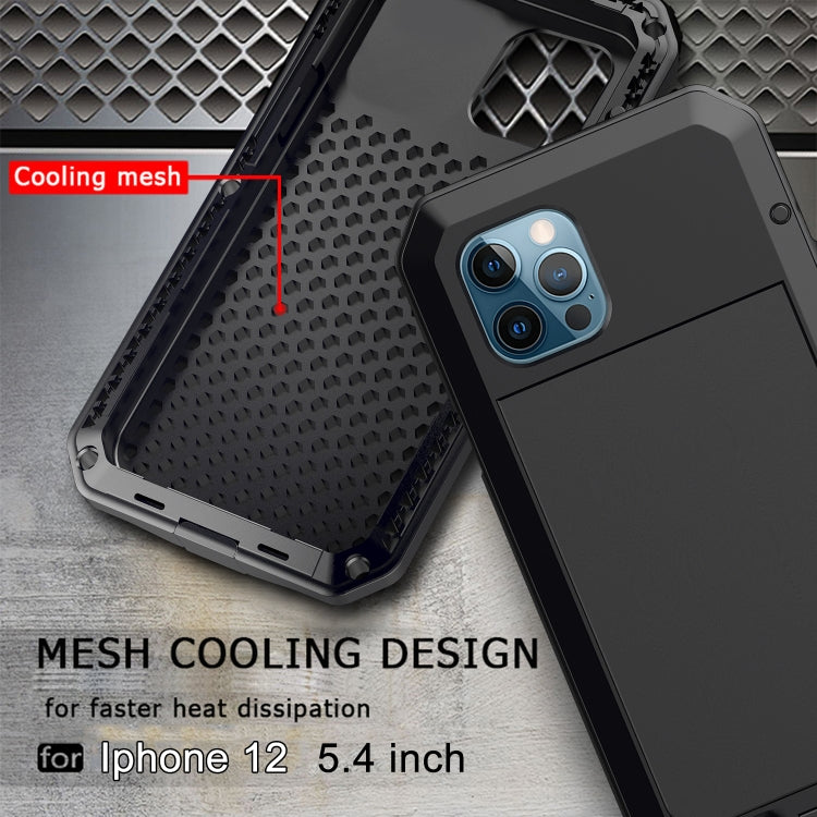 For iPhone 12 Pro Max Shockproof Waterproof Silicone + Zinc Alloy Protective Case