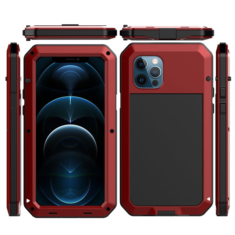 For iPhone 12 Pro Max Shockproof Waterproof Silicone + Zinc Alloy Protective Case