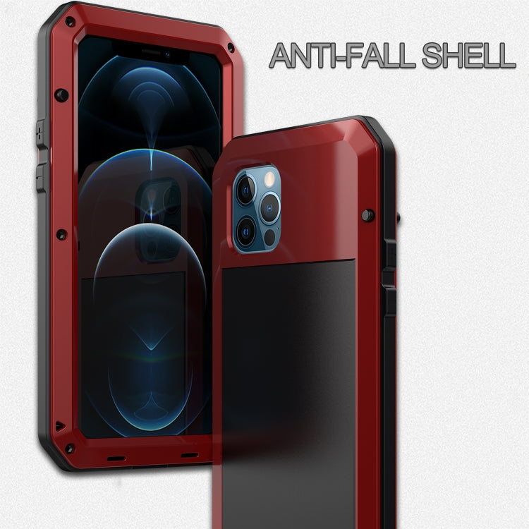 For iPhone 12 Pro Max Shockproof Waterproof Silicone + Zinc Alloy Protective Case
