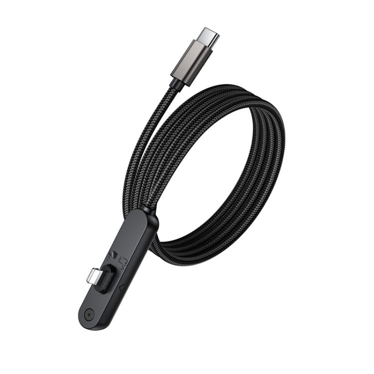 Borofone BX125 Type-C to 8 Pin Phone Holder 30W Elbow Fast Charging Data Cable, Length: 1m - Black