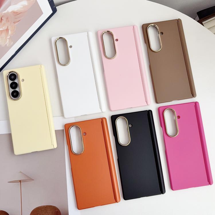 For Galaxy Z Fold5 Lens-Frame Shield Skin Feel Central Axis Dual Magnetic PC Phone Case