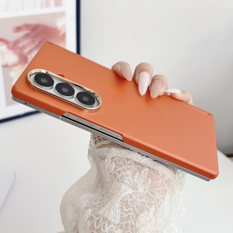 For Galaxy Z Fold5 Lens-Frame Shield Skin Feel Central Axis Dual Magnetic PC Phone Case
