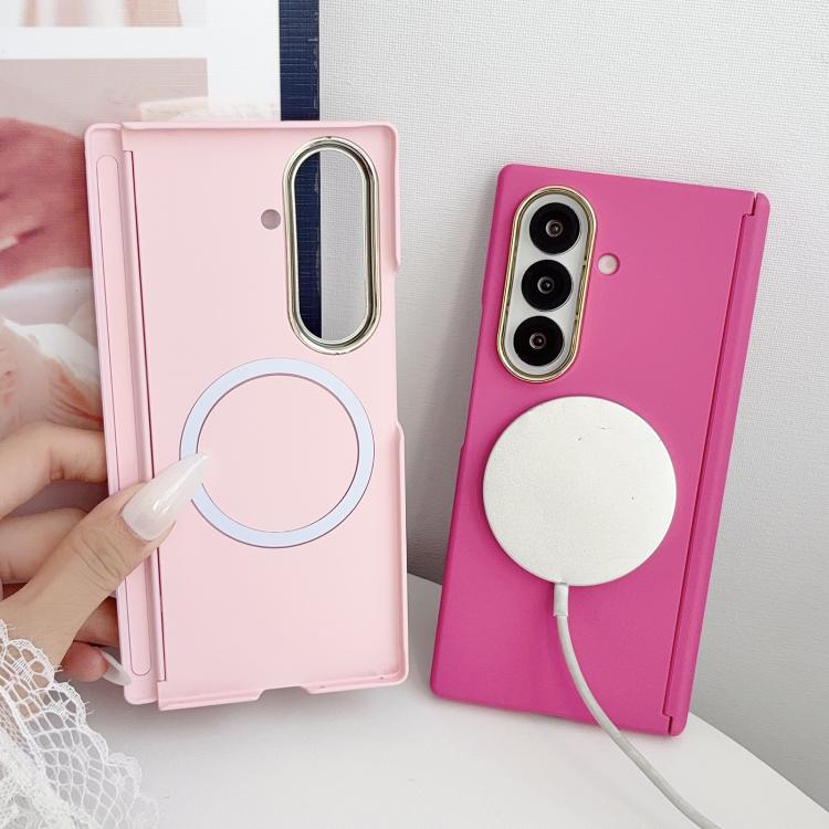 For Galaxy Z Fold7 5G Lens-Frame Shield Skin Feel Central Axis Dual Magnetic PC Phone Case