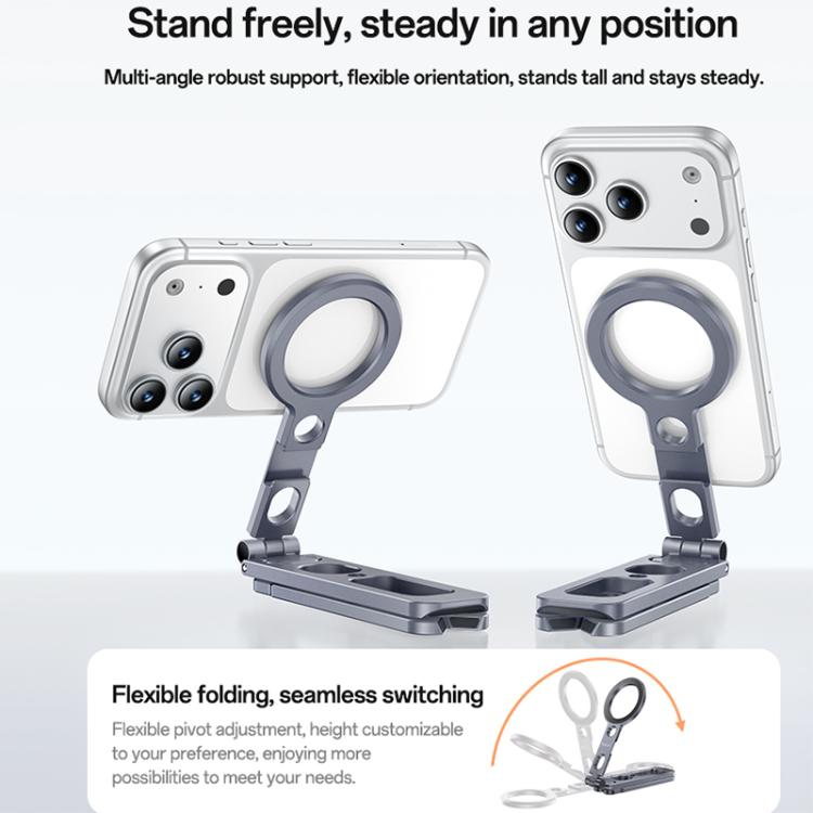 Yesido C231 Portable Folding Aluminum Alloy Tripod Desktop Magnetic Phone Selfie Stick Holder - Tarnish
