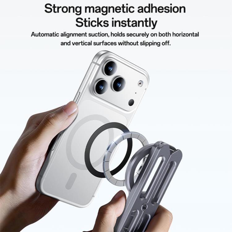 Yesido C231 Portable Folding Aluminum Alloy Tripod Desktop Magnetic Phone Selfie Stick Holder - Tarnish
