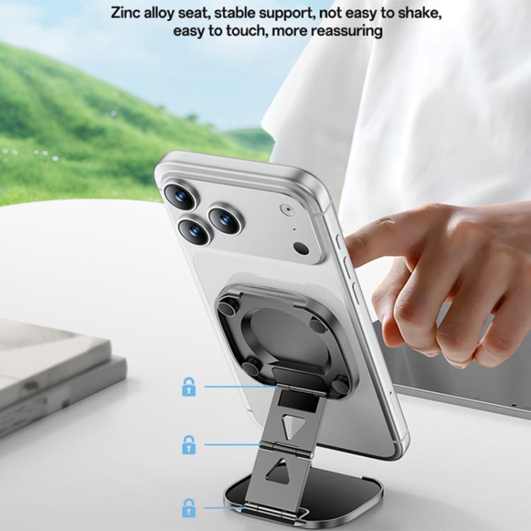 Yesido C301 Foldable Desktop 3-stage Damping Hinge Magnetic Phone Holder - Tarnish