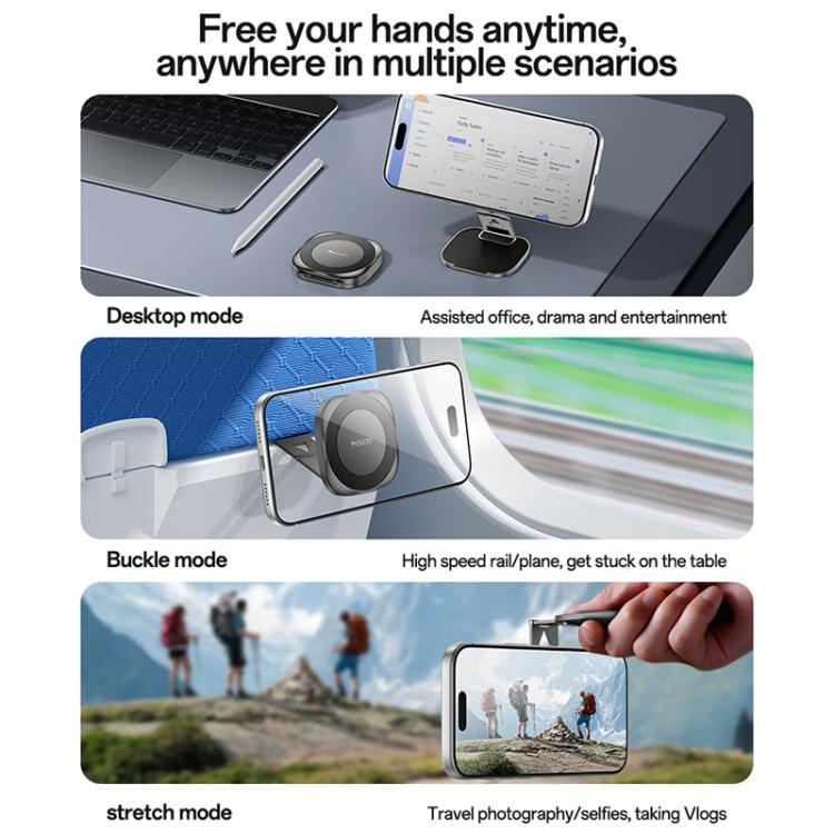 Yesido C301 Foldable Desktop 3-stage Damping Hinge Magnetic Phone Holder - Tarnish