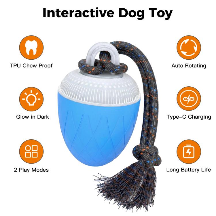 O20 Smart Automatic Pet Toy Ball Dog Training with Light & Sound & Rope