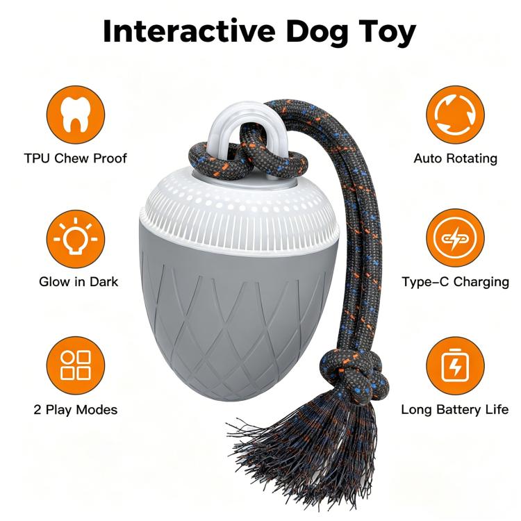 O20 Smart Automatic Pet Toy Ball Dog Training with Light & Sound & Rope