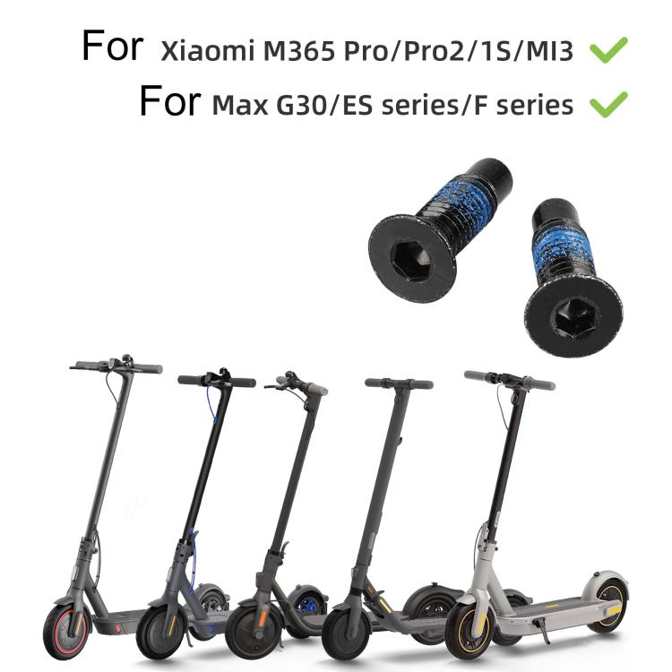 For Xiaomi Mijia M365 / No.9 Scooter MAX G30 Electric Scooter Extended Front Screw with Adhesive, Style:12 Screws + 1 Hex Wrench