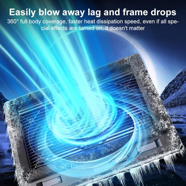 NUOXI C600 Colorful RGB Laptop Cooler Support 8-Level Adjustable Height, Specification:Single Fan - Black