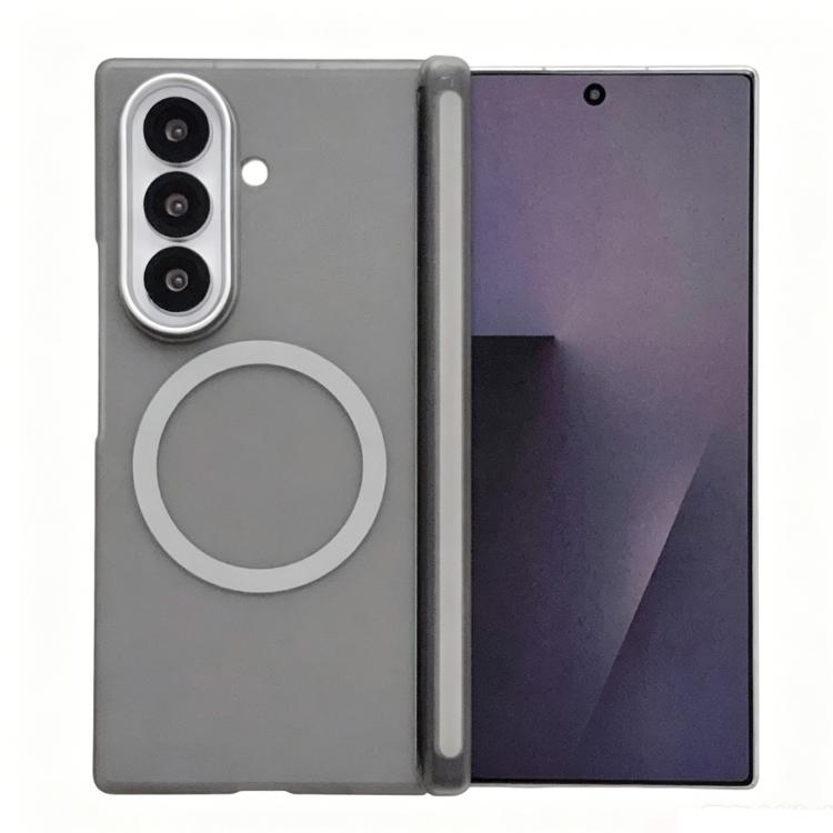 For Galaxy Z Fold5 Lens-Frame Shield Frosted Magnetic Phone Case