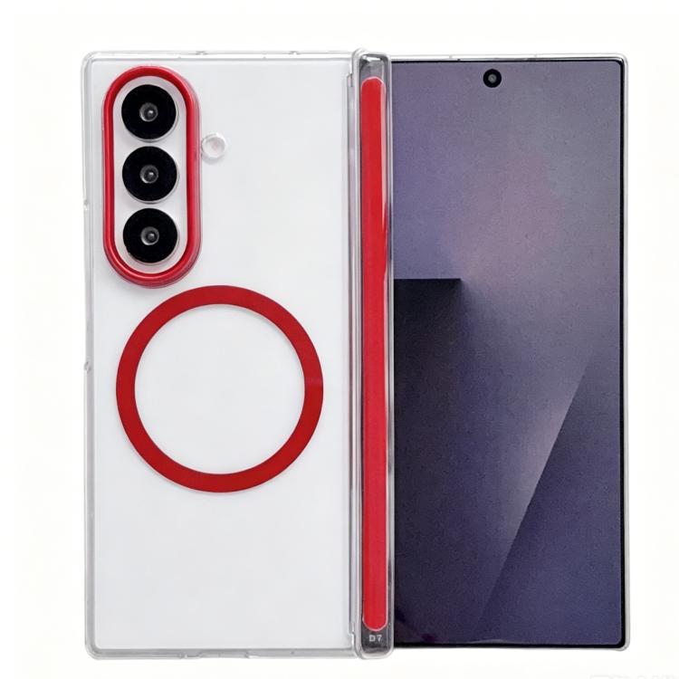For Galaxy Z Fold5 Lens-Frame Shield Frosted Magnetic Phone Case