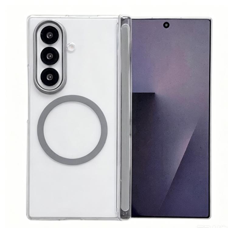 For Galaxy Z Fold5 Lens-Frame Shield Frosted Magnetic Phone Case