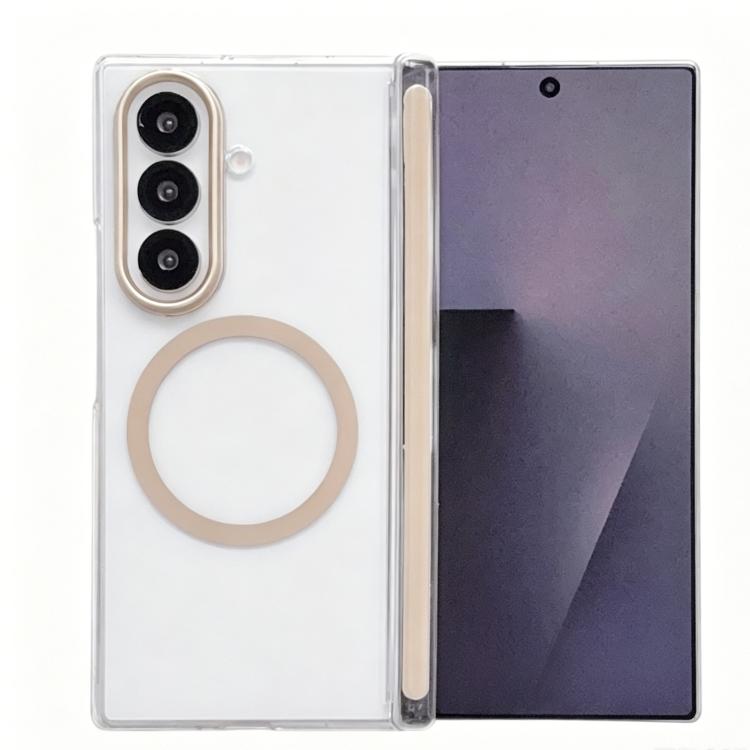 For Galaxy Z Fold5 Lens-Frame Shield Frosted Magnetic Phone Case