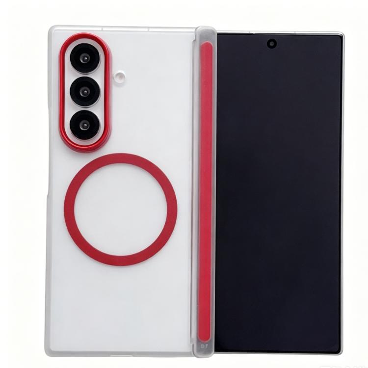For Galaxy Z Fold7 5G Lens-Frame Shield Frosted Magnetic Phone Case