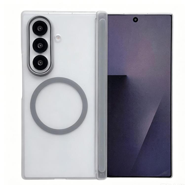 For Galaxy Z Fold7 5G Lens-Frame Shield Frosted Magnetic Phone Case