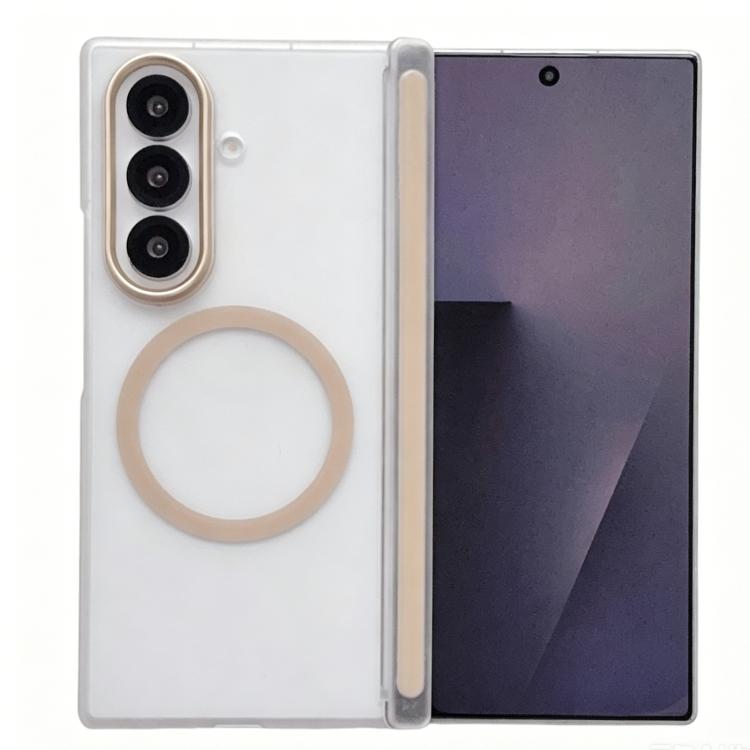 For Galaxy Z Fold7 5G Lens-Frame Shield Frosted Magnetic Phone Case