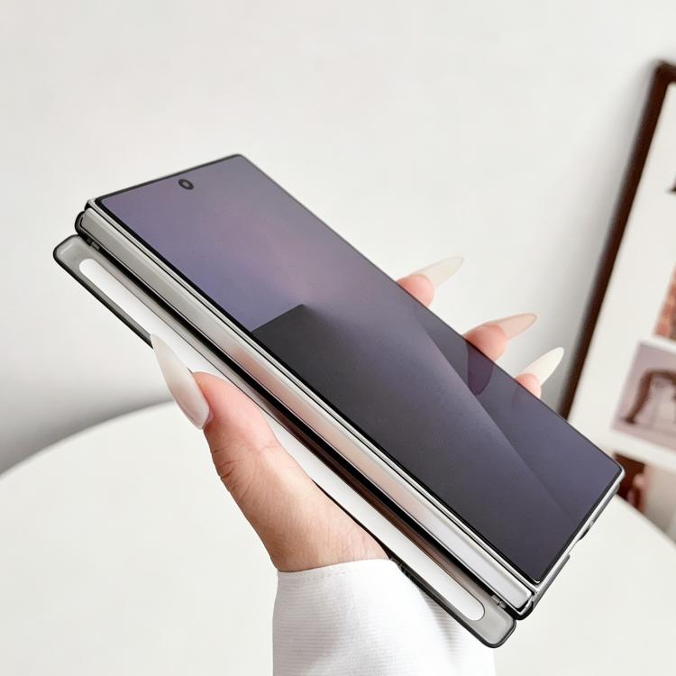 For Galaxy Z Fold5 Lens-Frame Shield Frosted Magnetic Phone Case