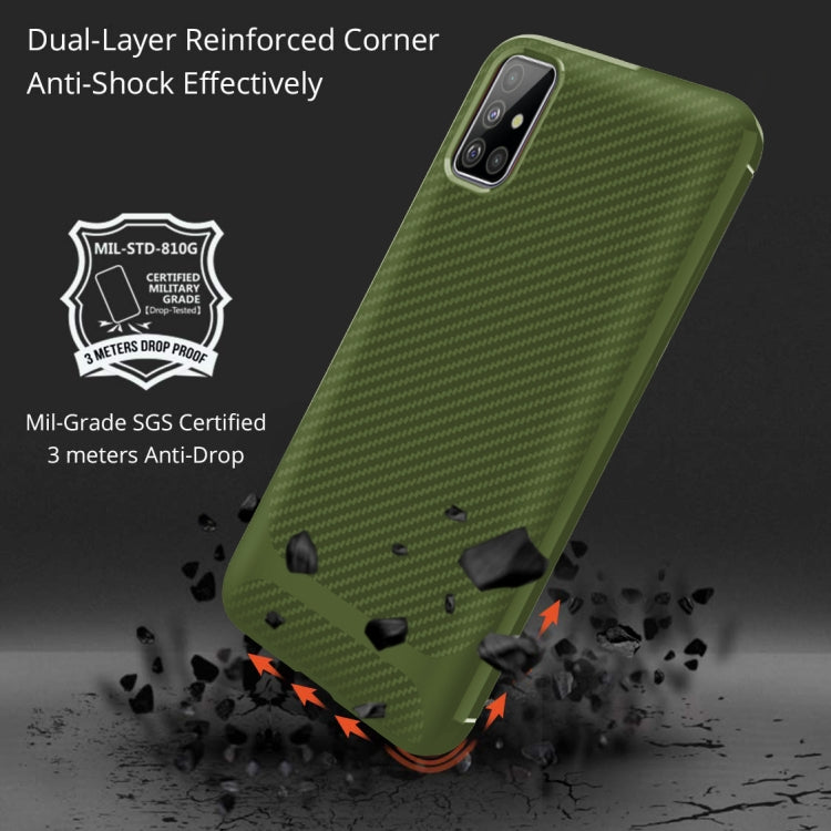 For OPPO A52 / A72 / A92 Carbon Fiber Texture Shockproof TPU Protective Case