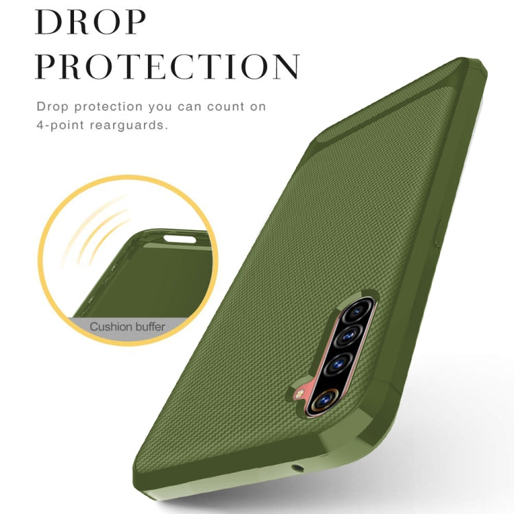 For OPPO Realme 6 Carbon Fiber Texture Shockproof TPU Protective Case