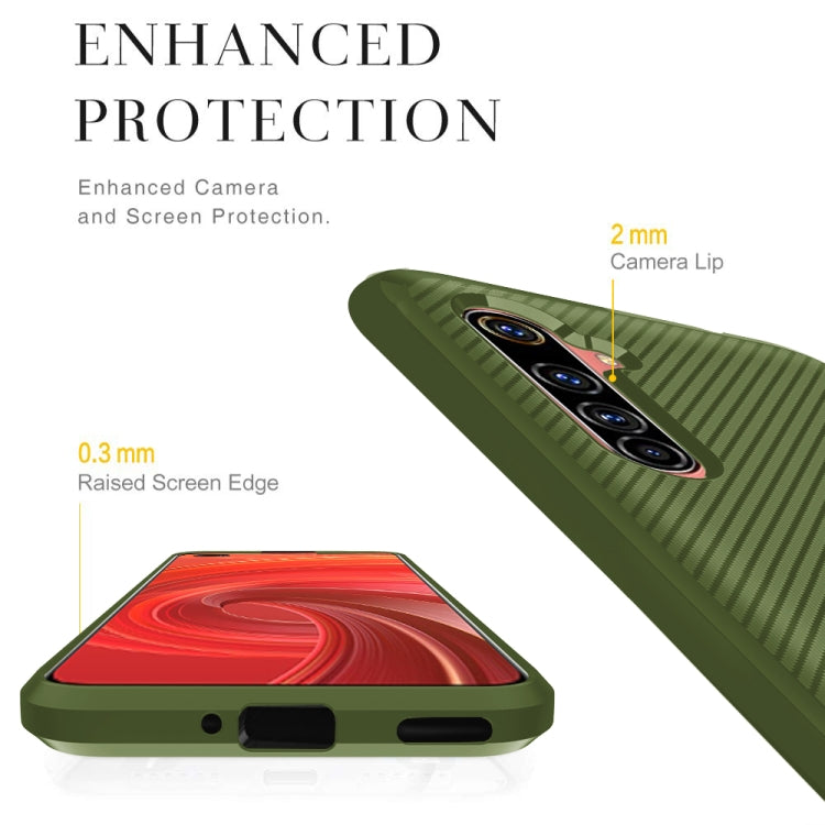 For OPPO Realme 6 Carbon Fiber Texture Shockproof TPU Protective Case