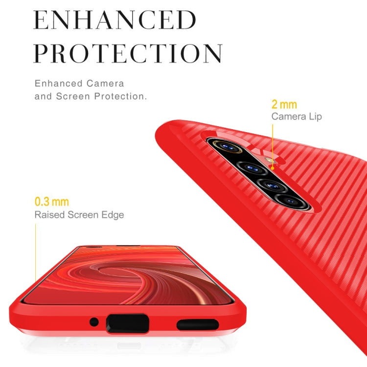 For OPPO Realme 6 Pro Carbon Fiber Texture Shockproof TPU Protective Case