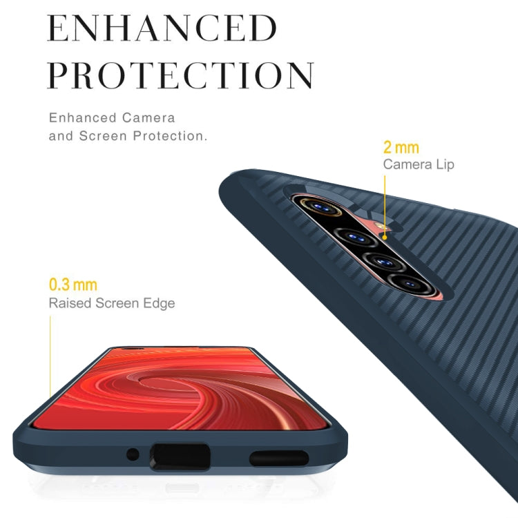 For OPPO Realme 6 Pro Carbon Fiber Texture Shockproof TPU Protective Case