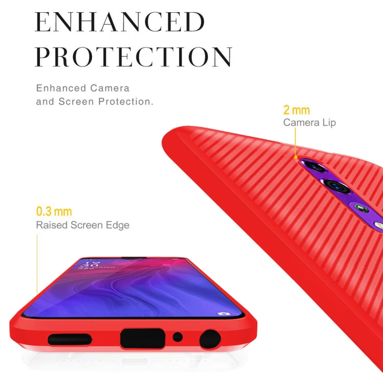 For OPPO Reno Carbon Fiber Texture Shockproof TPU Protective Case