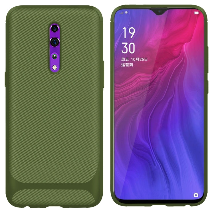 For OPPO Reno Carbon Fiber Texture Shockproof TPU Protective Case