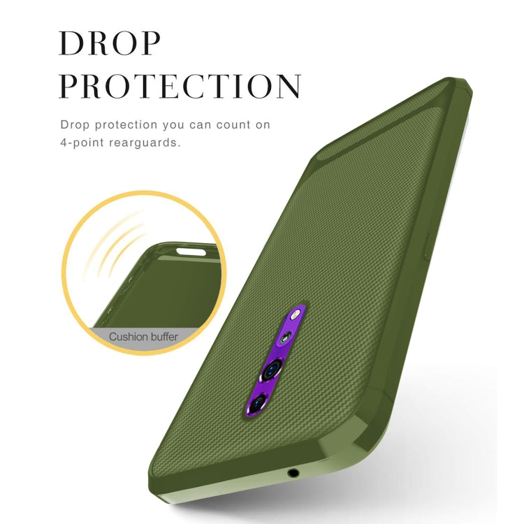 For OPPO Reno Carbon Fiber Texture Shockproof TPU Protective Case