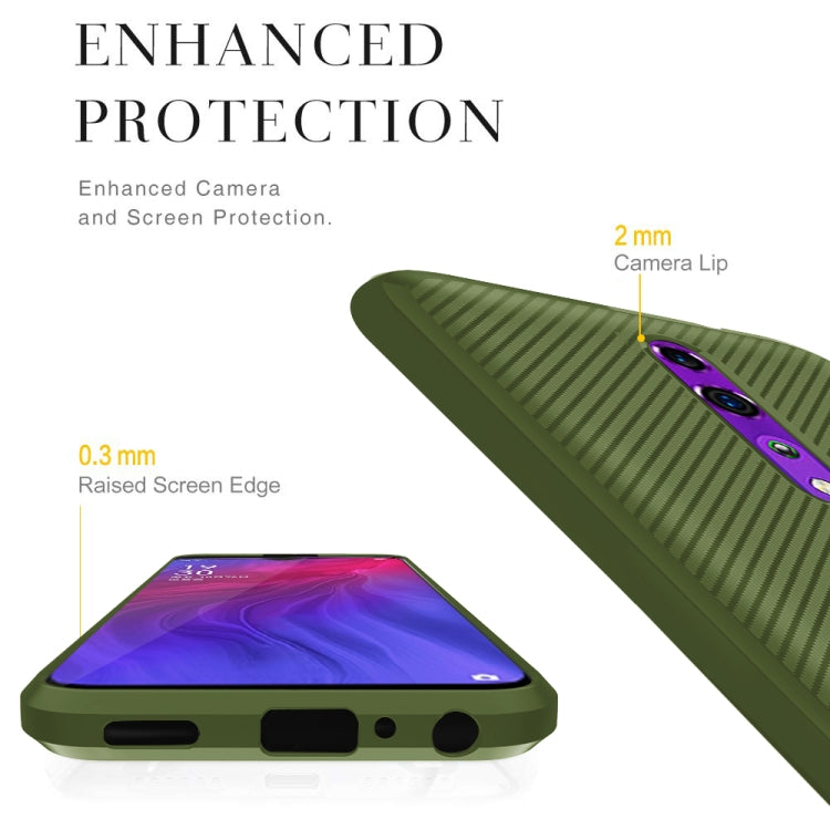 For OPPO Reno Carbon Fiber Texture Shockproof TPU Protective Case
