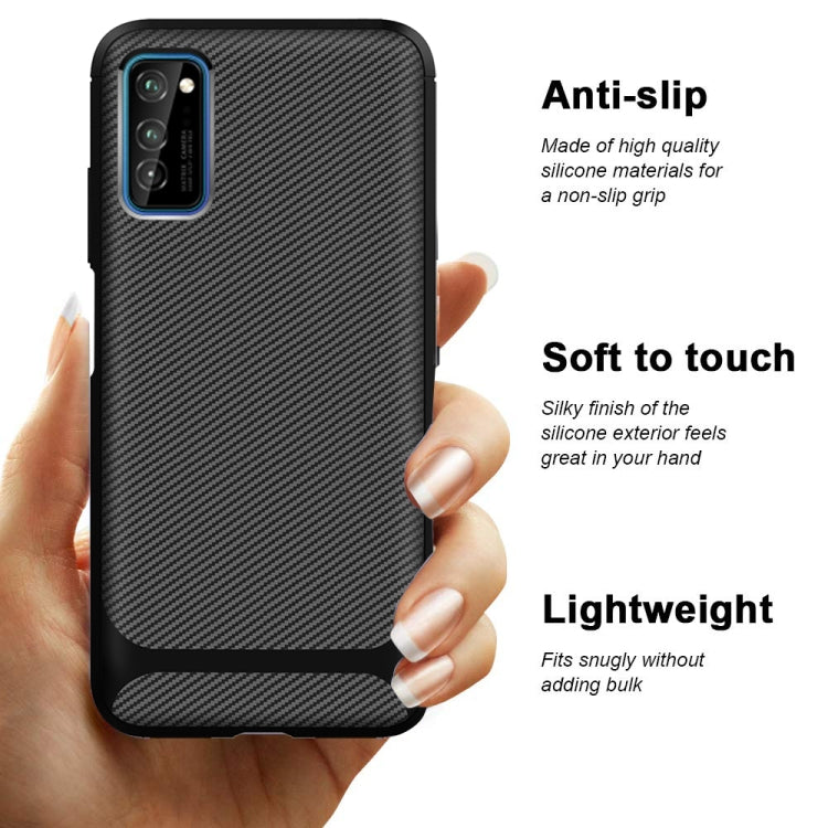 For OPPO Reno4 Pro Carbon Fiber Texture Shockproof TPU Protective Case
