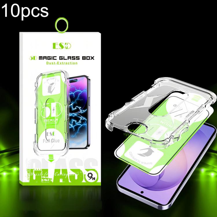 For Galaxy S26 Ultra 5G 10pcs 5D Curved Easy Install Dust-proof Box HD Tempered Glass Film, Support Ultrasonic Unlock