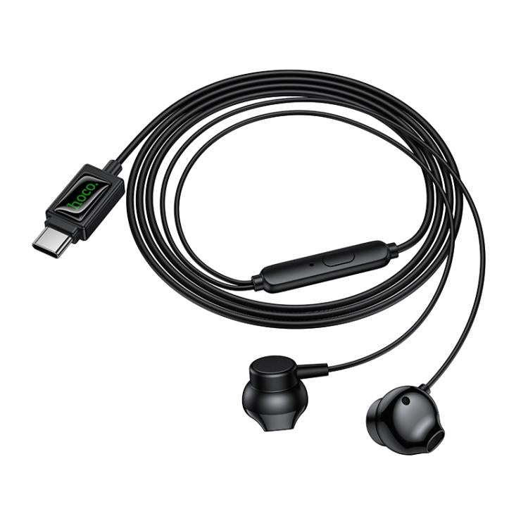 hoco M118 Type-C Column Universal Digital Earphones with Microphone - Black