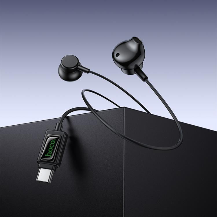 hoco M118 Type-C Column Universal Digital Earphones with Microphone - Black