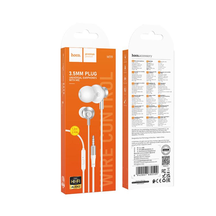 hoco M119 Mia 3.5mm Universal Digital Earphones with Microphone