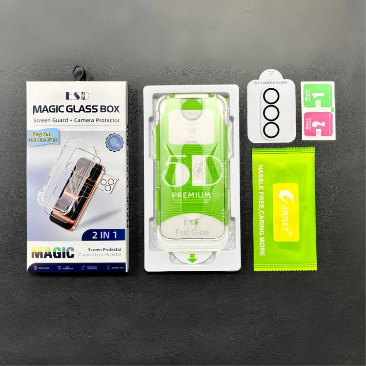 For Galaxy S23+ 5G 10pcs 5D Curved Easy Install Dust-proof Box HD Tempered Glass Film with Lens Film, Support Ultrasonic Unlock
