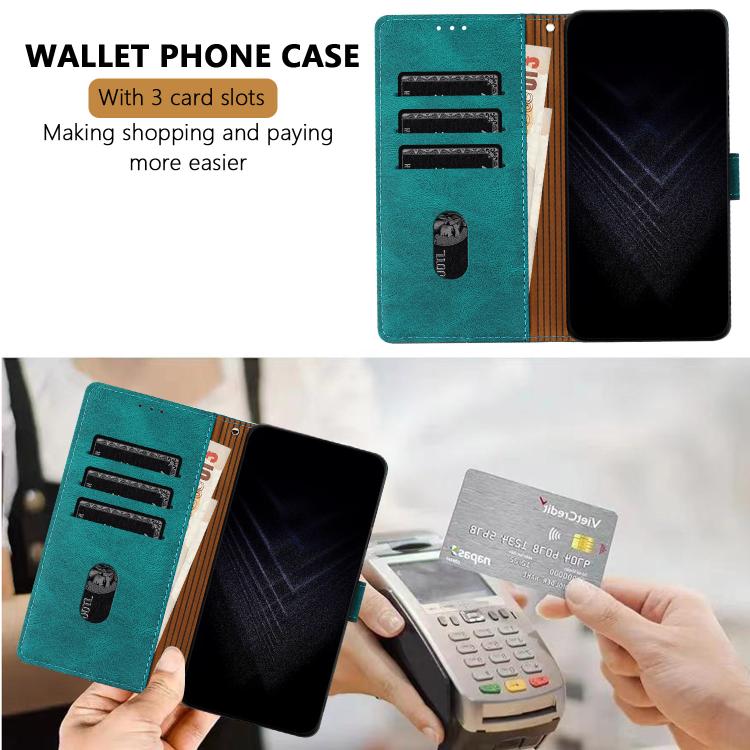 For Honor Magic6 Pro Color Matching Buckle Clasp Vegan Leather Phone Case
