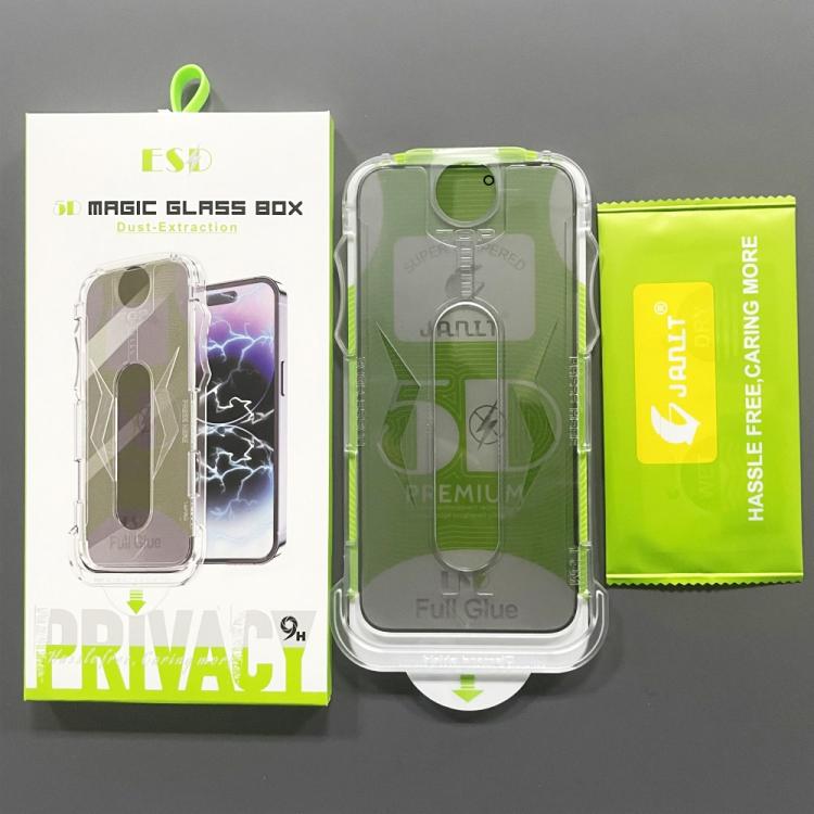 For iPhone Air 10pcs 5D Curved Easy Install Dust-proof Box Privacy Tempered Glass Film