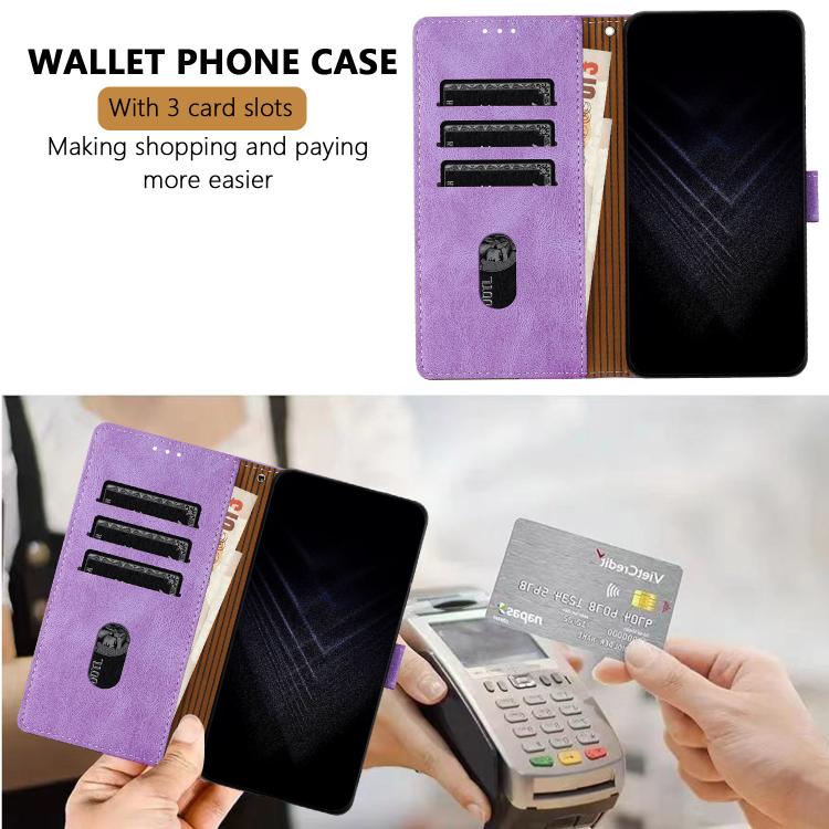 For Galaxy Note20 Color Matching Buckle Clasp Vegan Leather Phone Case