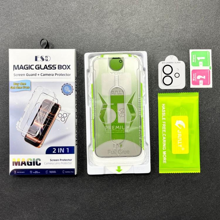 For iPhone 12 10pcs 5D Curved Easy Install Dust-proof Box Privacy Tempered Glass Film with Lens Film