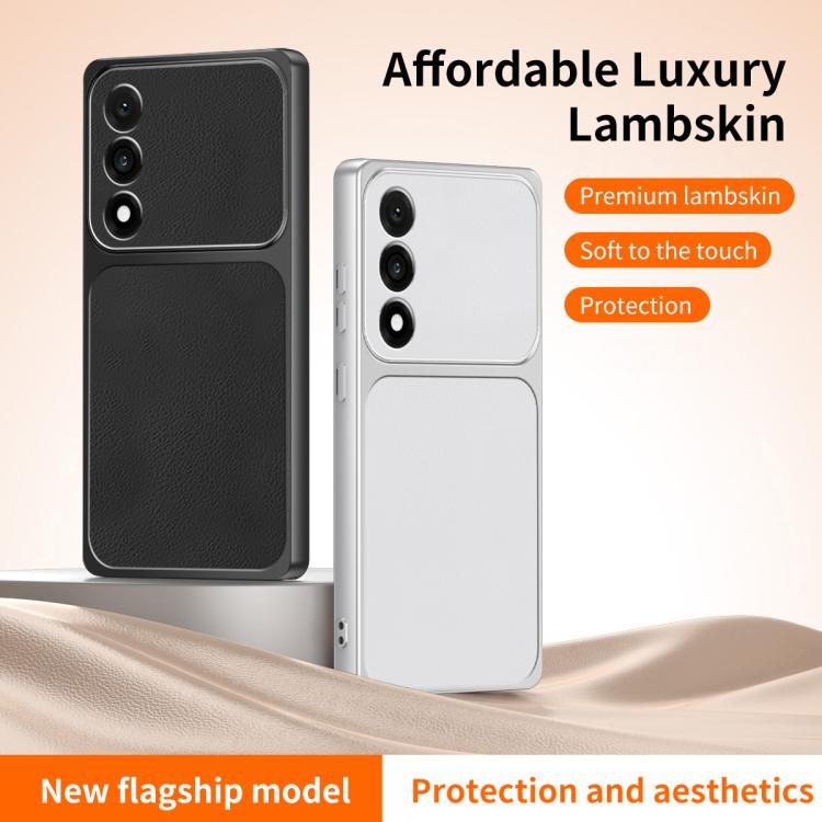 For OnePlus Ace 5 Ultra / Nord 5 5G WANLONFENG Lambskin Texture PC TPU Phone Case with 2pcs Screen Films