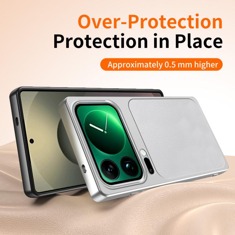 For Xiaomi 17 Pro Max WANLONFENG Lambskin Texture PC TPU Phone Case with 2pcs Screen Films