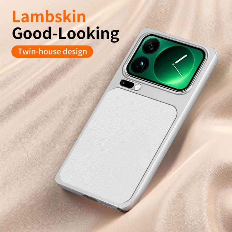 For Xiaomi 17 Pro Max WANLONFENG Lambskin Texture PC TPU Phone Case with 2pcs Screen Films