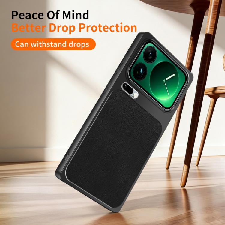 For Xiaomi 17 Pro WANLONFENG Lambskin Texture PC TPU Phone Case with 2pcs Screen Films