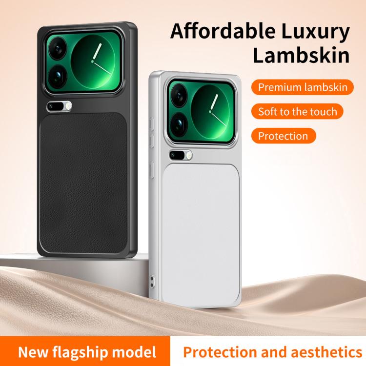 For Xiaomi 17 Pro WANLONFENG Lambskin Texture PC TPU Phone Case with 2pcs Screen Films